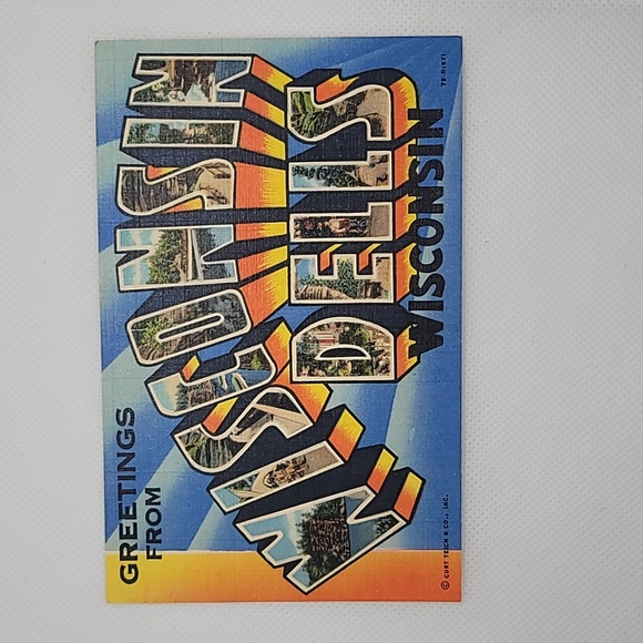 Greetings from Wisconsin Dells Wisconsin Vintage Curt Teich & Co., Inc. Postcard - Picture 1 of 7